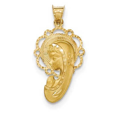 Mary Pendant 14k Gold Satin and Polished K5655, MPN: K5655, 191101366703