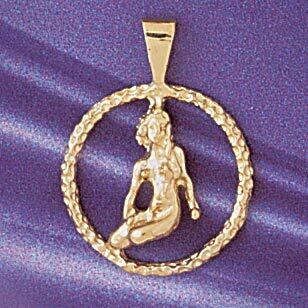 Dazzlers Jewelry Virgo Virgin Zodiac Pendant Necklace Charm Bracelet in Yellow, White or Rose Gold …