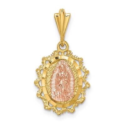 St. Mary Medal Pendant 14k Two-tone Gold Polished D4676, MPN: D4676, 883957727677