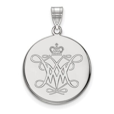 William And Mary Large Disc Pendant 14k White Gold 4W007WMA, MPN: 4W007WMA, 886774834696
