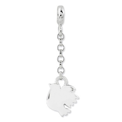 Bird 1/2 inch Dangle Enhancer Sterling Silver Polished QN111, MPN: QN111, 191101278839