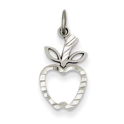 Diamond-cut Apple Charm 14k White Gold D1287, MPN: D1287, 883957863085