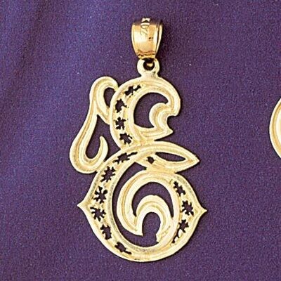 Dazzlers Jewelry Initial E Pendant Necklace Charm Bracelet in Yellow, White or Rose Gold 9563e, MPN…