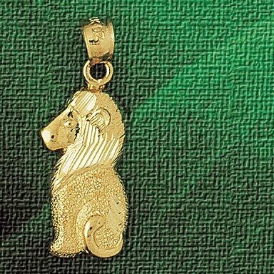 Dazzlers Jewelry Lion Pendant Necklace Charm Bracelet in Yellow, White or Rose Gold 1696, MPN: DZ-1…