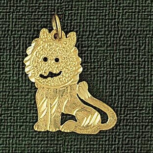 Dazzlers Jewelry Lion Pendant Necklace Charm Bracelet in Yellow, White or Rose Gold 1707, MPN: DZ-1…