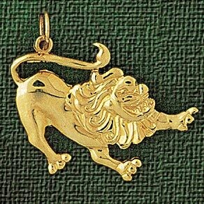 Dazzlers Jewelry Lion Pendant Necklace Charm Bracelet in Yellow, White or Rose Gold 1705, MPN: DZ-1…