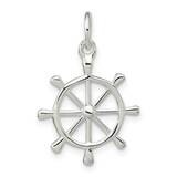 Ship&#39;s Wheel Pendant Sterling Silver Polished QC11080, MPN: QC11080,