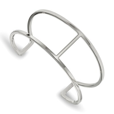 Cuff Bangle Stainless Steel Polished SRB1868 by Chisel, MPN: SRB1868, 191101016028