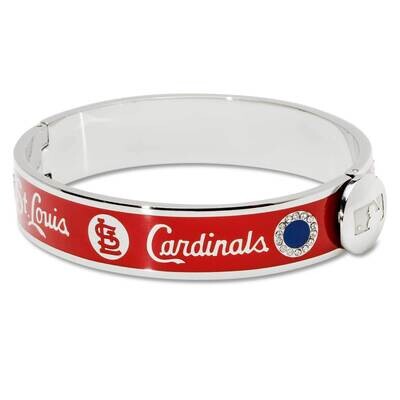 ST. LOUIS CARDINALS HINGED ENAMEL BRACELET with CRYSTALS CRDHEB