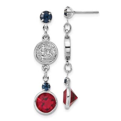 MLB St Louis Cardinals Crystal Dangle Earrings CRD065ER-CR, MPN: CRD065ER-CR, 634401823458