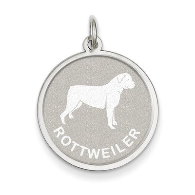 Rottweiler Disc Charm Sterling Silver QC2701, MPN: QC2701, 883957137315