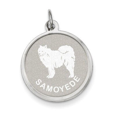 Samoyed Disc Charm Sterling Silver QC2702, MPN: QC2702, 883957432199