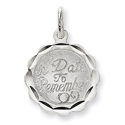 A Date To Remember Disc Charm Sterling Silver QC2089, MPN: QC2089, 883957554136