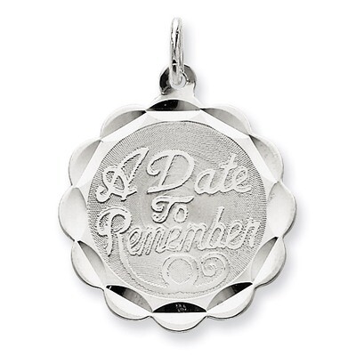 A Date To Remember Disc Charm Sterling Silver QC2102, MPN: QC2102, 883957495699