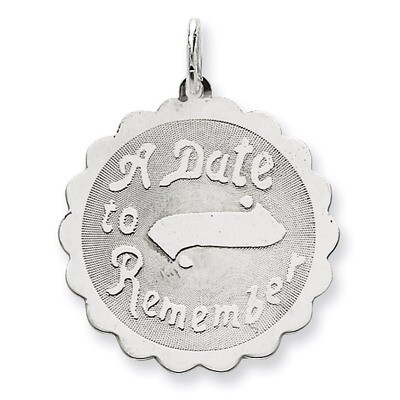 A Date To Remember Disc Charm Sterling Silver QC2100, MPN: QC2100, 883957397665