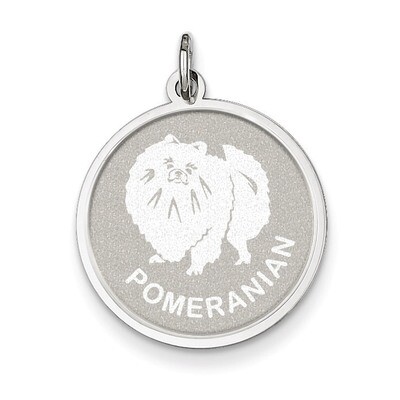 Pomeranian Disc Charm Sterling Silver QC2697, MPN: QC2697, 883957137285