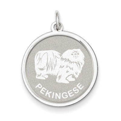 Pekingese Disc Charm Sterling Silver QC2696, MPN: QC2696, 883957137278