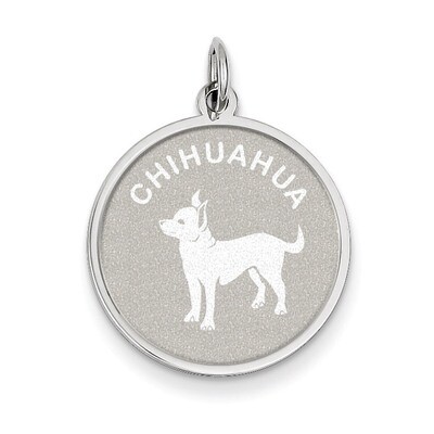 Chihuahua Disc Charm Sterling Silver QC2678, MPN: QC2678, 883957136615