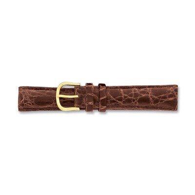 14mm Brown Genuine Crocodile Buckle Watch Band 6.75 Inch Gold-tone BA128-14, MPN: BA128-14, 8867741…