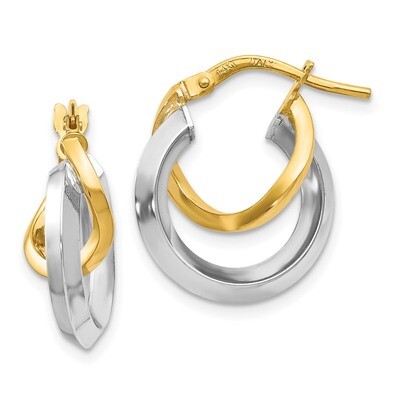 Leslie&#39;s 14k Two Toned Hoop Earrings 14k Two-tone Gold HB-LE1218, MPN: LE1218, 191101758225