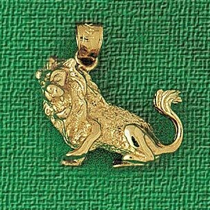 Dazzlers Jewelry Lion Pendant Necklace Charm Bracelet in Yellow, White or Rose Gold 1686, MPN: DZ-1…
