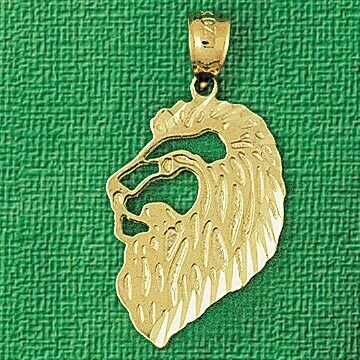 Dazzlers Jewelry Lion Head Pendant Necklace Charm Bracelet in Yellow, White or Rose Gold 1683, MPN:…