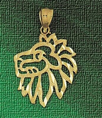 Dazzlers Jewelry Lion Head Pendant Necklace Charm Bracelet in Yellow, White or Rose Gold 1680, MPN:…