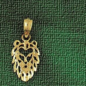 Dazzlers Jewelry Lion Head Pendant Necklace Charm Bracelet in Yellow, White or Rose Gold 1681, MPN:…