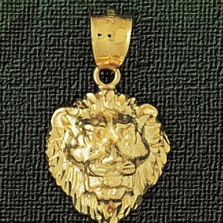 Dazzlers Jewelry Lion Head Pendant Necklace Charm Bracelet in Yellow, White or Rose Gold 1666, MPN:…