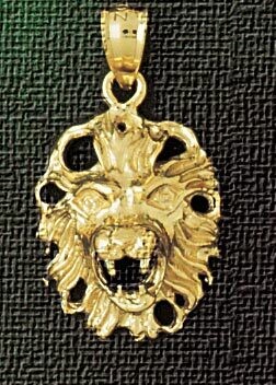 Dazzlers Jewelry Lion Head Pendant Necklace Charm Bracelet in Yellow, White or Rose Gold 1663, MPN:…
