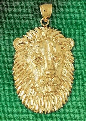 Dazzlers Jewelry Lion Head Pendant Necklace Charm Bracelet in Yellow, White or Rose Gold 1654, MPN:…