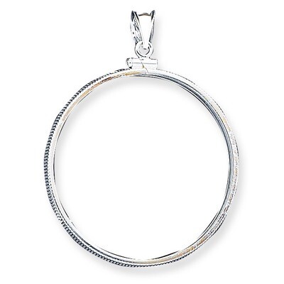 39.4 x 3.1mm 1 oz. Plain Coin Bezel Pendant Sterling Silver QBP9, MPN: QBP9, 883957582269