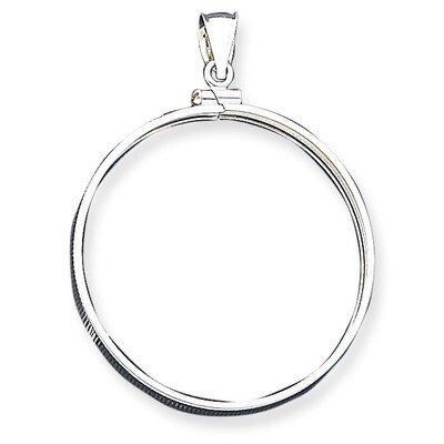 38.2 x 2.8mm Plain Coin Bezel Pendant Sterling Silver QBP3, MPN: QBP3, 883957580883