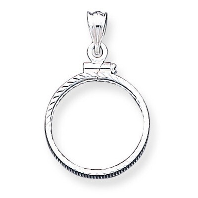 19.1 x 1.5mm $0.01 Diamond Cut Coin Bezel Pendant Sterling Silver QBC1, MPN: QBC1, 883957574967