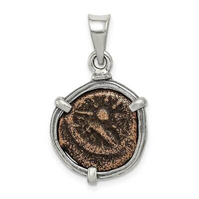 Antiqued Widows Mite Coin Pendant Sterling Silver QAC117, MPN: QAC117, 191101979064