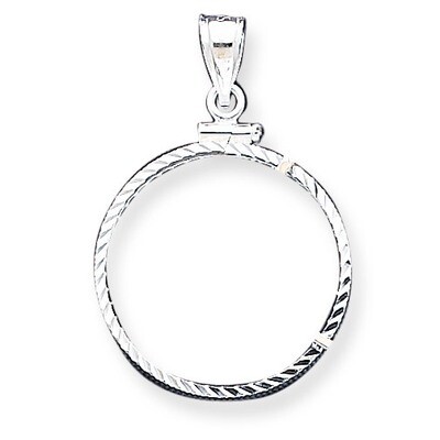 24.1 x 1.7mm $0.25 Diamond Cut Coin Bezel Pendant Sterling Silver QBC4, MPN: QBC4, 883957570778
