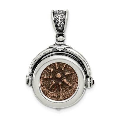 Bronze Antiqued Widows Mite Coin Pendant Sterling Silver QAC100, MPN: QAC100, 191101978999