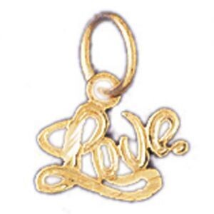 Dazzlers Jewelry Love Pendant Necklace Charm Bracelet in Yellow, White or Rose Gold 10222, MPN: DZ-…
