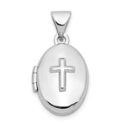 Cross 16mm Oval Locket Sterling Silver QLS886, MPN: QLS886, 886774104799