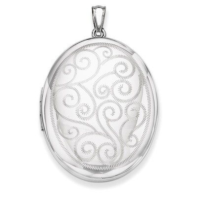 Swirls 34mm Oval Locket Sterling Silver QLS582, MPN: QLS582, 883957571959