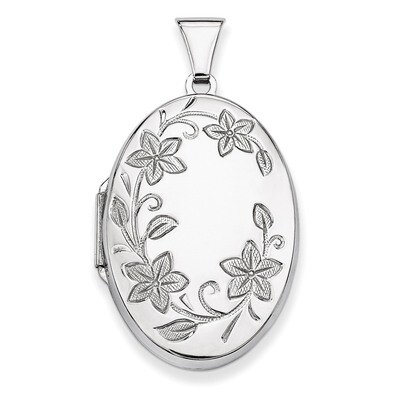 32mm Floral Oval Locket Sterling Silver QLS8, MPN: QLS8, 886774116655