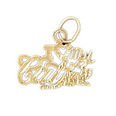 Dazzlers Jewelry I Love My Cat Pendant Necklace Charm Bracelet in Yellow, White or Rose Gold 10785,…
