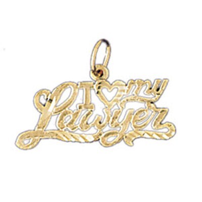 Dazzlers Jewelry I Love My Lawyer Pendant Necklace Charm Bracelet in Yellow, White or Rose Gold 107…
