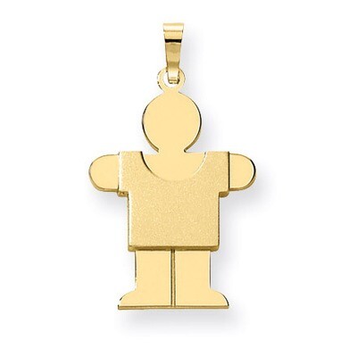 Solid Satin Engravable Boy Charm 14k Gold XK114, MPN: XK114, 883957858845