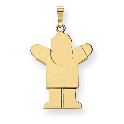 Solid Satin Engravable Boy Charm 14k Gold XK235, MPN: XK235, 883957446523