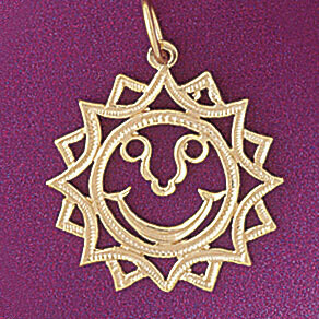 Dazzlers Jewelry Sun Pendant Necklace Charm Bracelet in Yellow, White or Rose Gold 5670, MPN: DZ-56…