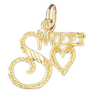 Dazzlers Jewelry Sweet Heart Pendant Necklace Charm Bracelet in Yellow, White or Rose Gold 10285, M…