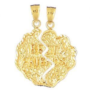 Dazzlers Jewelry Sweet Heart Pendant Necklace Charm Bracelet in Yellow, White or Rose Gold 10277, M…