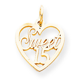 Sweet 15 in Heart Charm 10k Gold 10C338, MPN: 10C338, 883957429717