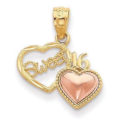 Sweet 16 Heart Pendant 14k Two-Tone Gold D3915, MPN: D3915, 886774256269